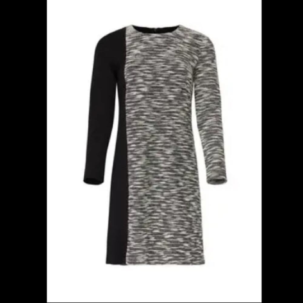 Anthropologie | Hutch Kendra black gray tweed long sleeve dress NEW L